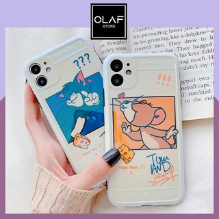 Ốp iPhone đôi cute hoạt hình Tom Jerry dễ thương phản quang.Tương thích iPhone 11 ProMax/11/XsMax/Xs/X/8plus/8/7plus/7