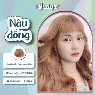 Thuốc nhuộm tóc màu Nâu đồng chính hãng + tặng oxy trợ nhuộm |judyhairs