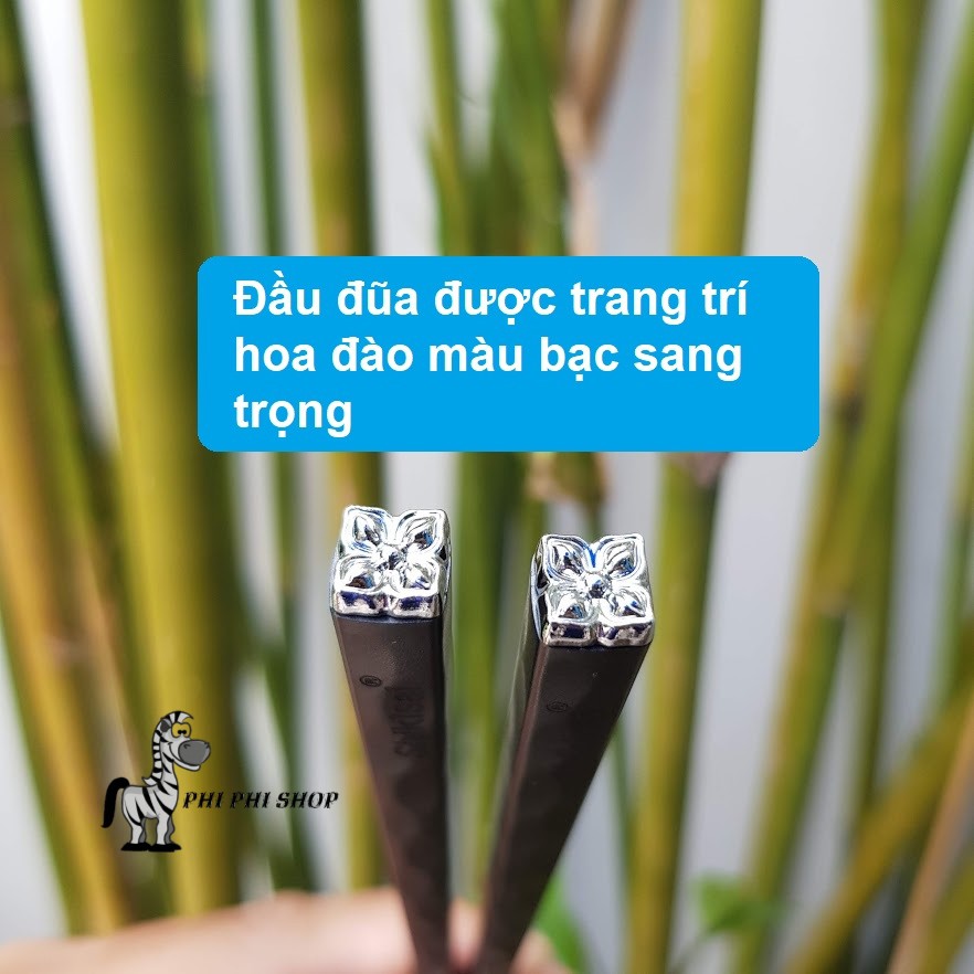 Set 5 đôi đũa kháng khuẩn Nhật Bản Shikisai mẫu hoa đào cao cấp AL-1073