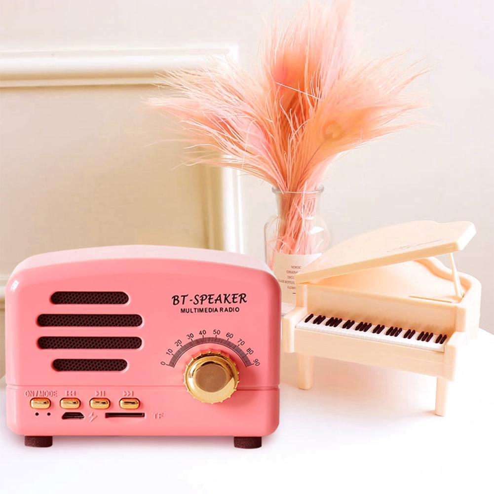 💝HY Loa Bluetooth Retro Không dây Radio mini Âm thanh Di động Hộp âm thanh ngoài trời Thẻ TF Máy nghe nhạc