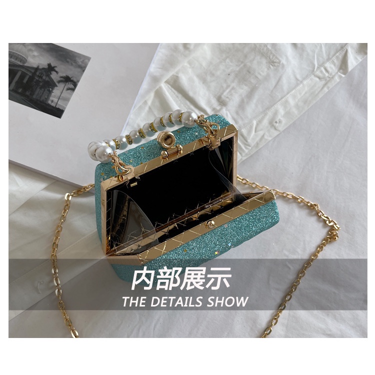Túi xách JASMIN NOIR đeo chéo bằng acrylic đính ngọc trai giả dành cho nữ