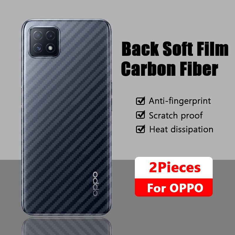 （2 miếng）Dán Lưng Điện Thoại Cacbon Chống Vân Tay cho OPPO A5S F9 F11 Pro A15 A15S A16 A16K A31 A32 A33 A52 A54 A55 A74 A91 A92 A93 A94 A72 A76 A5 A9 2020 Reno 2F 3 4 5 5F 6 7
