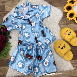 Bộ ngủ phi bóng Pijama gấu line