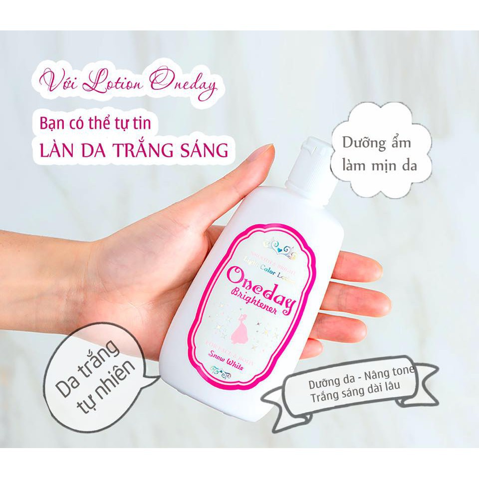 Lotion trắng da One day cho mặt và toàn thânCHÍNH HÃNG Dưỡng da trắng hồng và sáng dài lâu