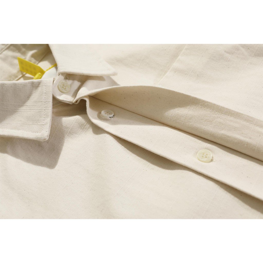 JIL SANDER new minimalist back letter logo printed linen cotton short-sleeved shirt