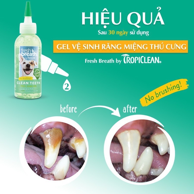 [Giao ngay HOẢ TỐC] [Minisize] Gel vệ sinh răng miệng chó mèo TropiClean 14.8ml - Gel vệ sinh răng miệng Tropiclean