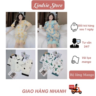 Đồ ngủ quần lửng nữ lụa Mango, Pijama lụa mặc nhà thoải mái, thời trang - Lindsie Store
