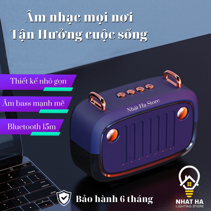 Loa Bluetooth Mini Dễ Thương RETRO BS32, Loa Nghe Nhạc Bluetooth Hỗ Trợ Thẻ Micro SD, USB, Nghe đài FM