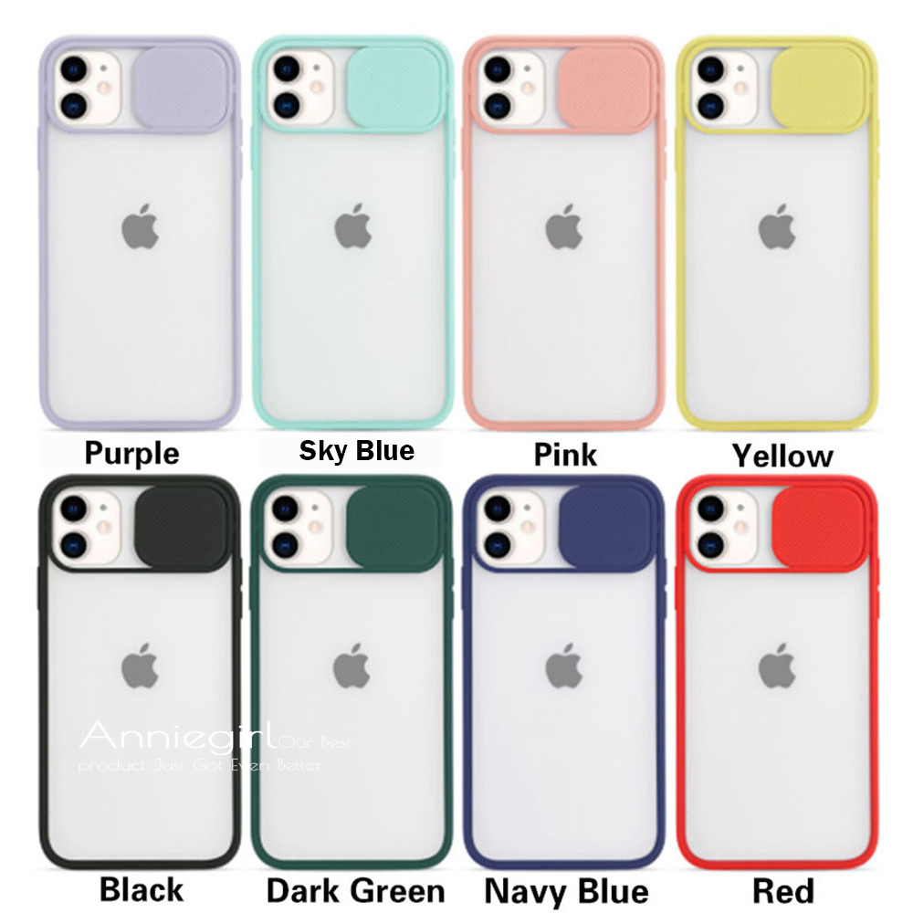 Ốp điện Thoại TPU Nhám Viền Màu Kẹo Có Thanh Trượt Bảo Vệ Camera Cho IPhone 12 11 Pro Max X Xs Max XR 8 7 Plus SE 2020 | BigBuy360 - bigbuy360.vn