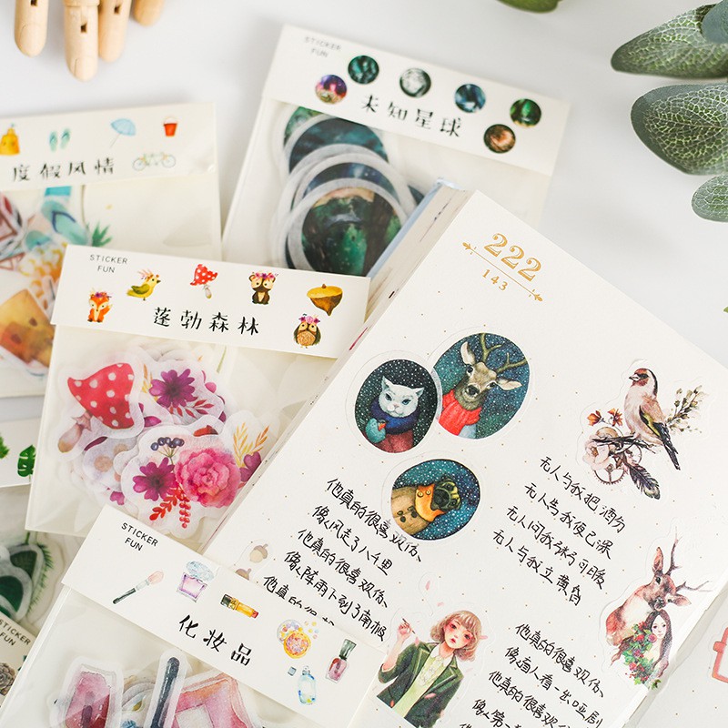 Thanh lý Túi 32 tấm hình dán sticker học sinh ngộ nghĩnh nhiều mẫu