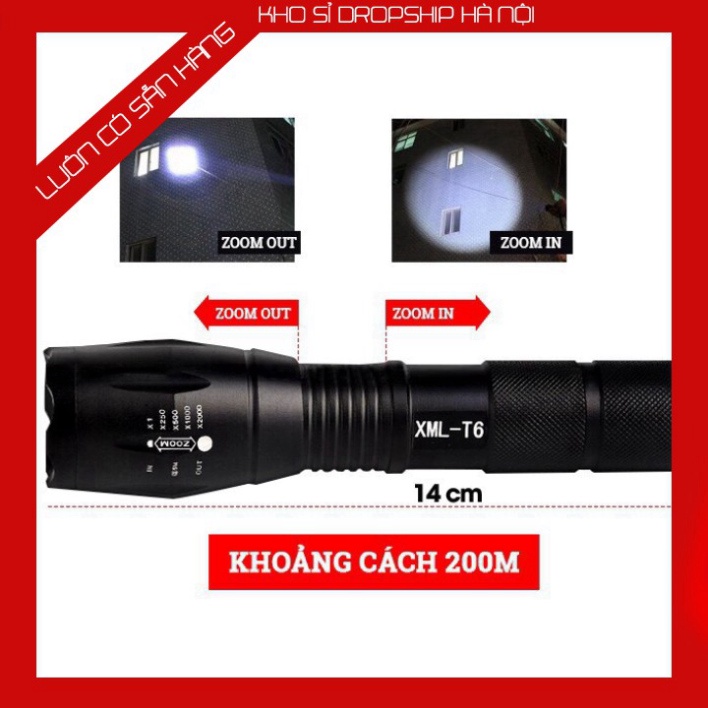 [HOT TREND]  Đèn pin siêu sáng bóng led xml t6 police bin mini cầm tay chống nước tự vệ chuyên dụng   -KSHN