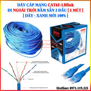 Dây Cáp Mạng CAT6E UTP Đi Ngoài Trời Bấm Sẵn 2 đầu ( 5 Mét - Mới 100%)