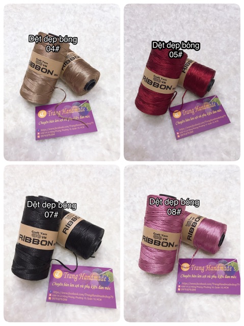 Sợi ribbon móc túi xách