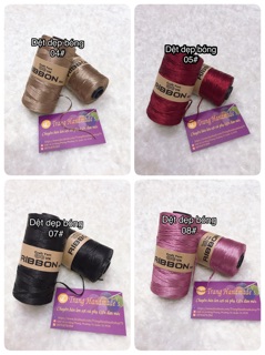 sợi ribbon móc túi xách