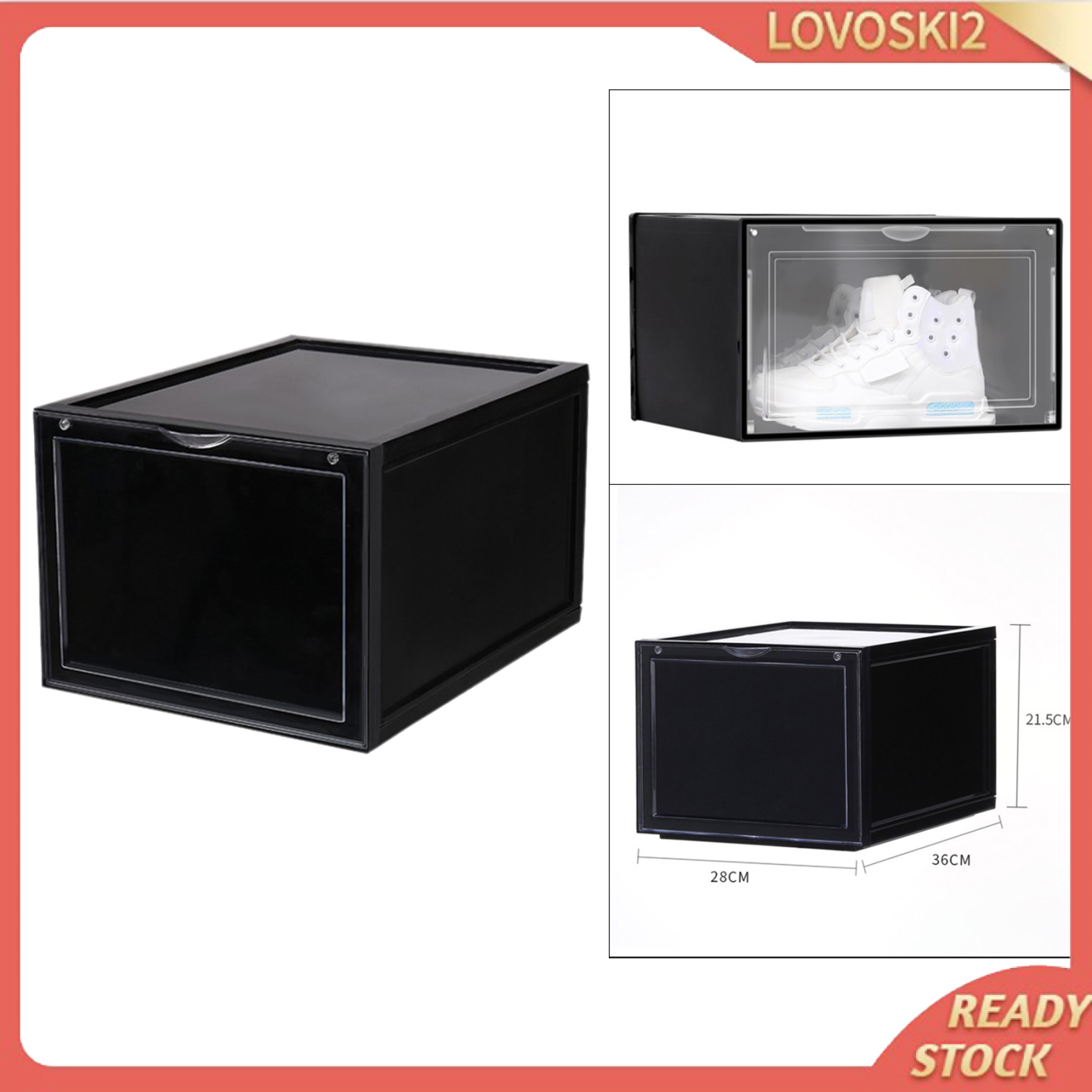 Strong Plastic Stackable Storage Box Boxes Containers Home Organizer