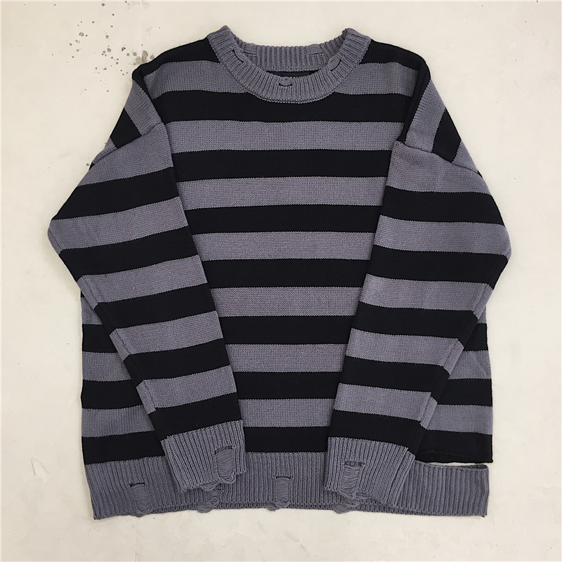 Áo Sweater Kẻ Sọc Phong Cách Retro Hàn Quốc Dễ Phối Đồ | BigBuy360 - bigbuy360.vn