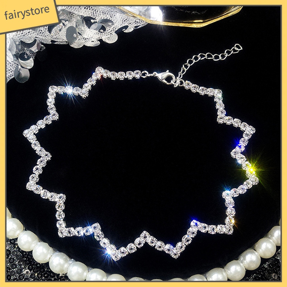 Vòng cổ nữ mặt đính đá lấp lánh