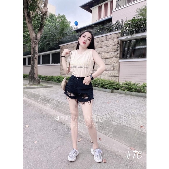 Quần sooc bò rách rua gấu TC6 | BigBuy360 - bigbuy360.vn