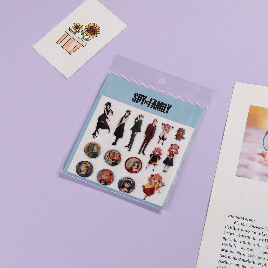 ( Lẻ tấm ) Ảnh dán sticker in hình SPY X FAMILY GIA ĐÌNH ĐIỆP VIÊN anime chibi trang trí xinh xắn