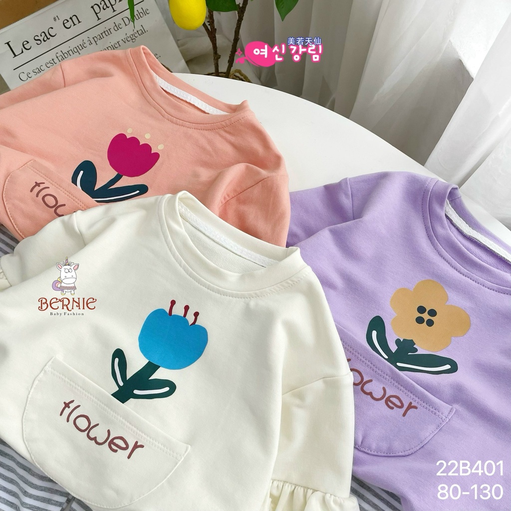 Bộ quần áo thu đông cho bé gái, bộ da cá bé gái bánh bèo đẹp hàng thiết kế Bernie