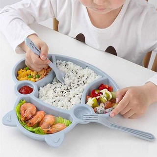 Khay Ăn Dặm Lúa Mạch Hình Mèo Dễ Thương Cho Bé