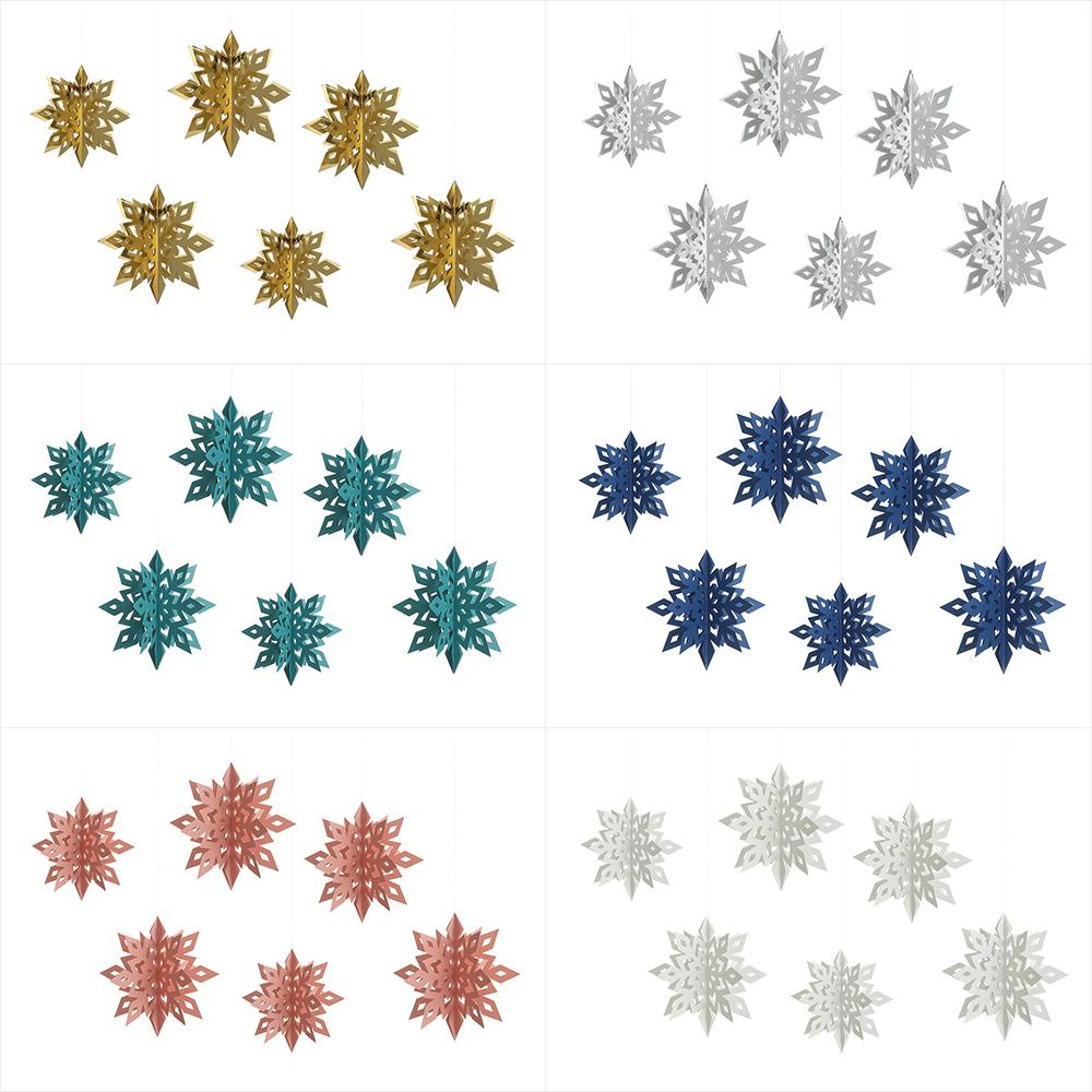 6 Bông Tuyết 3D Treo Trang Trí Cửa Sổ