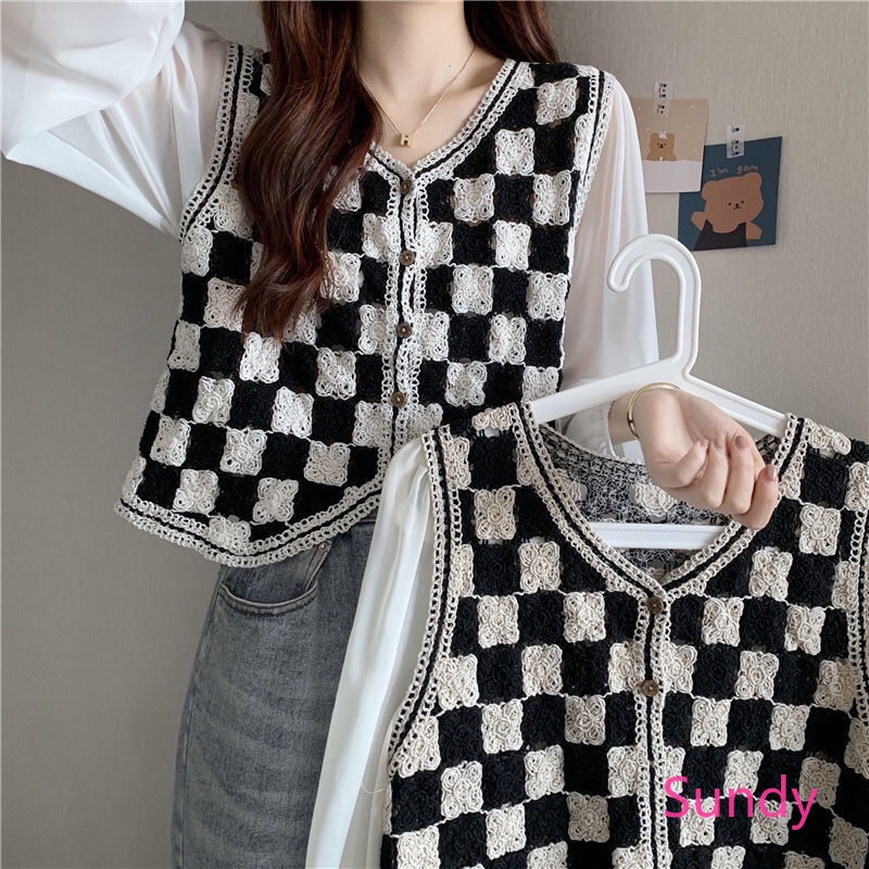 Áo Khoác Cardigan Dệt Kim Vải Chiffon Kiểu Hàn Quốc Thời Trang Mùa Thu Cho Nữ