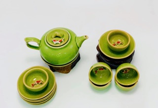 Bộ trà độc ẩm cá  koi 3D