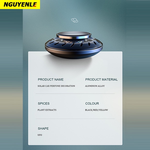 Tinh dầu nước hoa xe ô tô mẫu UFO năng lượng mặt trời , máy khuếch tán xoay toả hương tinh dầu