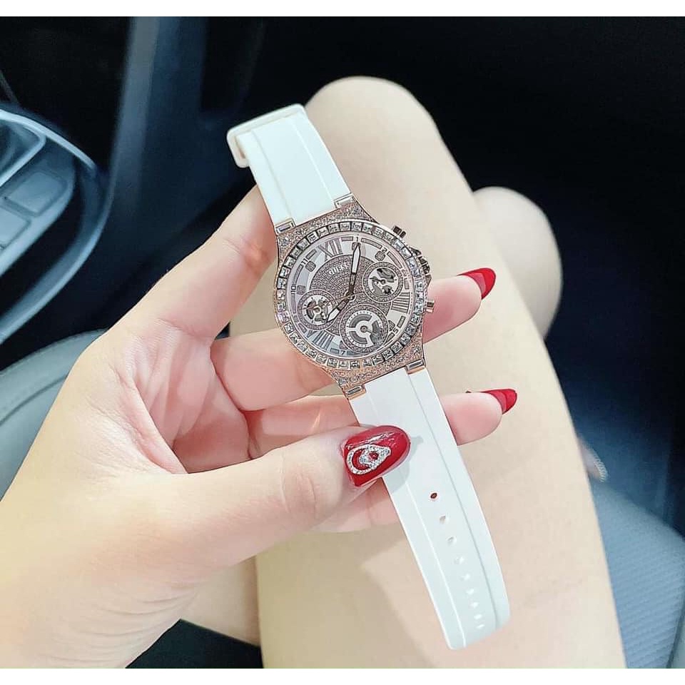 Đồng Hồ Nữ Guess Moonlight White and Rose Gold GW0257L2