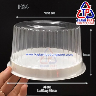 50 Hộp H24 cao đựng bánh bông lan 14cm - Hộp đựng bánh bông lan trứng muối