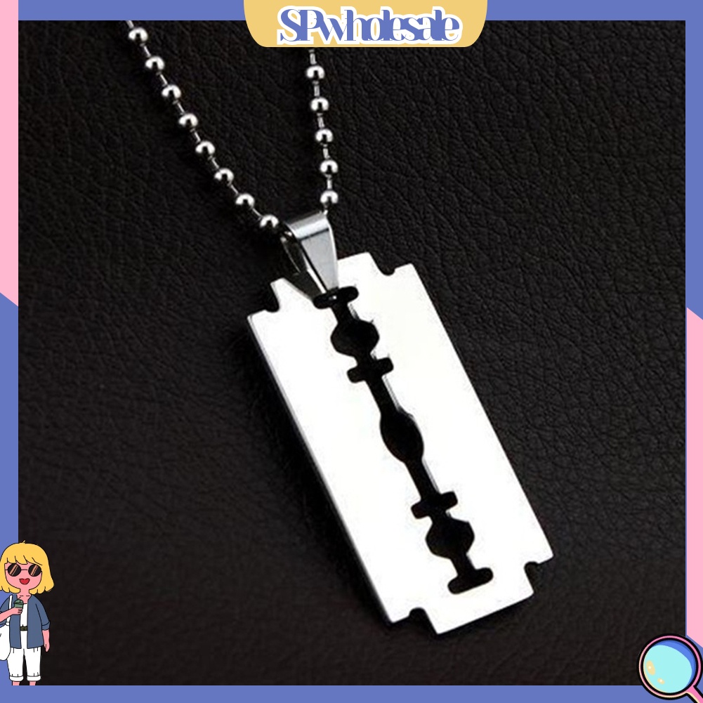 [SPwholesale] Vòng cổ Thép Titan Mặt Hình Lưỡi Dao Thời Trang Cho Nam