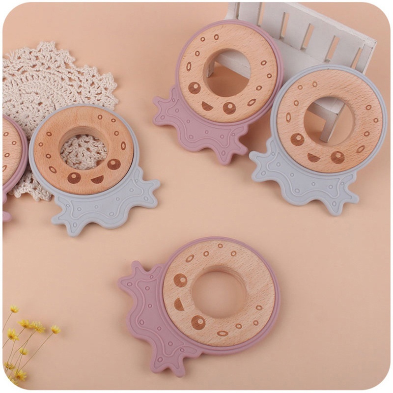 Đồ Chơi Ngậm Nướu Hình Bạch Tuộc Hoạt Hình Bằng Silicon Dành Cho Em Bé