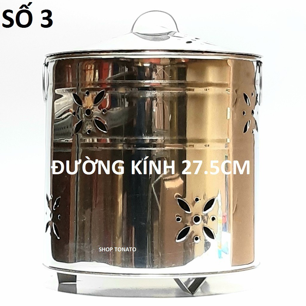 (ĐƯỜNG KÍNH 27.5CM)THÙNG ĐỐT VÀNG MÃ,GIẤY TIỀN VÀNG BẠC INOX