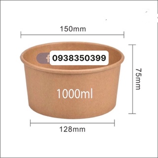 50 thố giấy kraft 1000ml kèm nắp