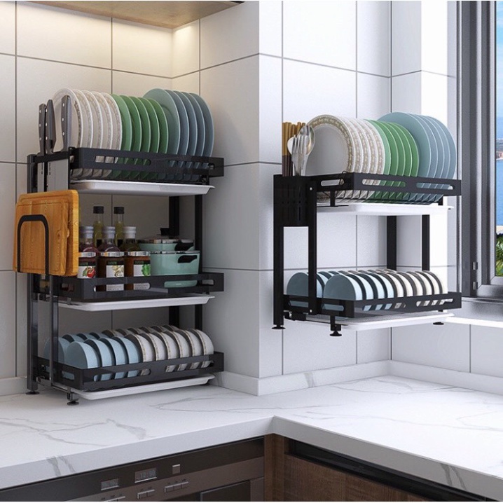 GIÁ TẠI XƯỞNG ✅FREESHIP✅ Kệ Để Chén Đĩa Thông Minh Gấp Gọn Khung Sắt Sơn Đen Cao Cấp 4.9 . | BigBuy360 - bigbuy360.vn