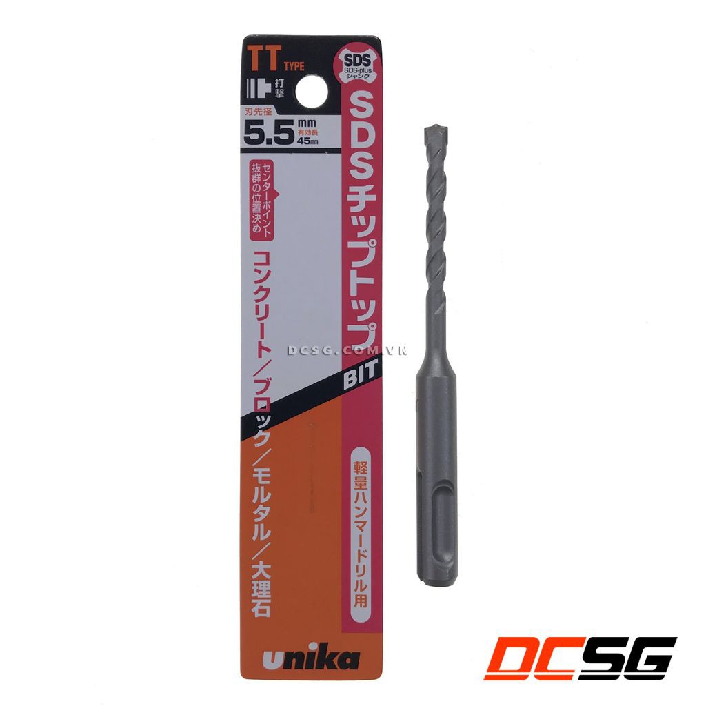 Mũi khoan bê tông hợp kim SDS-plus 3.2-6.0mm Unika| DCSG