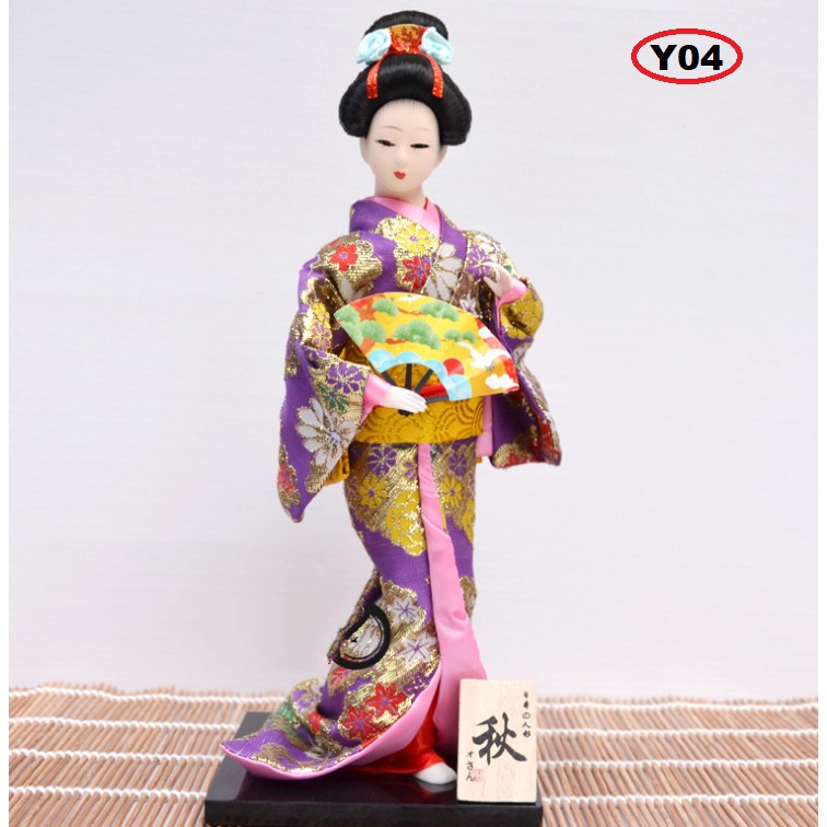 KHO-HN * Búp bê Geisha cao 30cm mặc trang phục truyền thống Nhật Bản - mẫu Y04 (ảnh thực tế)