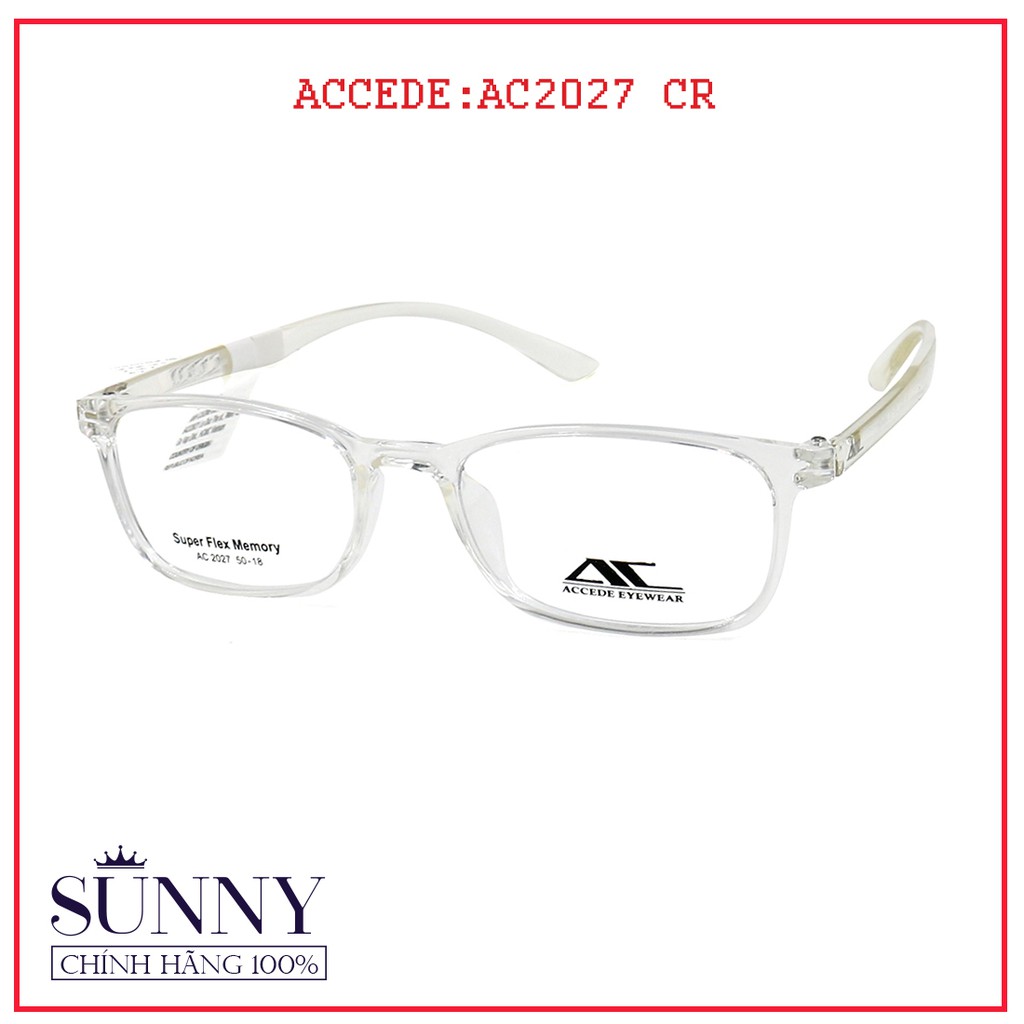 Gọng kính cận Accede AC2027 unisex (nhiều màu) chính hãng, thiết kế dễ đeo bảo vệ mắt