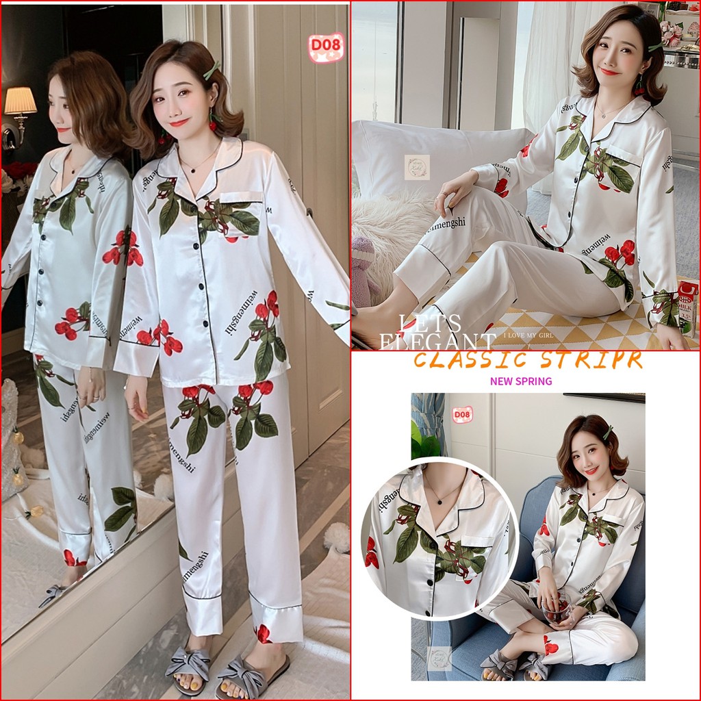 Pijama Lụa Dài Tay Cao Cấp D2