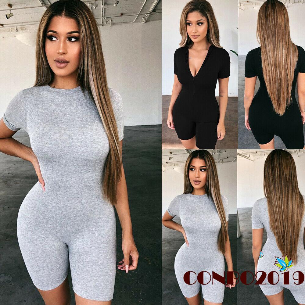 Áo liền quần tay ngắn cổ chữ V thiết kế ôm sát tôn dáng