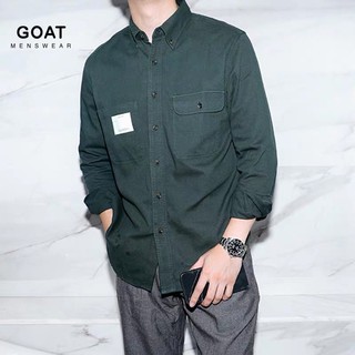 Áo Sơ Mi Nam Chất Kaki Trơn Có Túi GOAT MENSWEAR