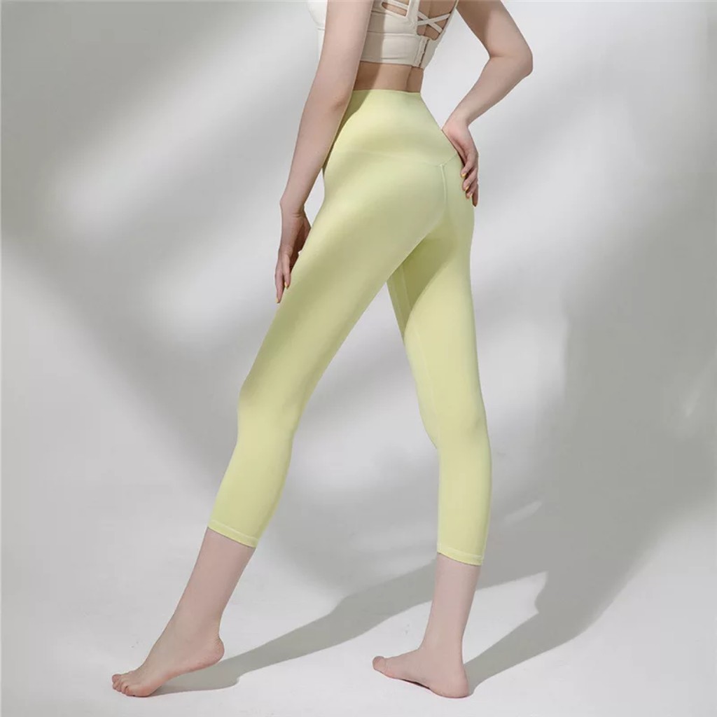 Quần Legging Thể Thao Lưng Cao Chất Liệu Nhanh Khô Size 7 / 8 Dành Cho Nữ