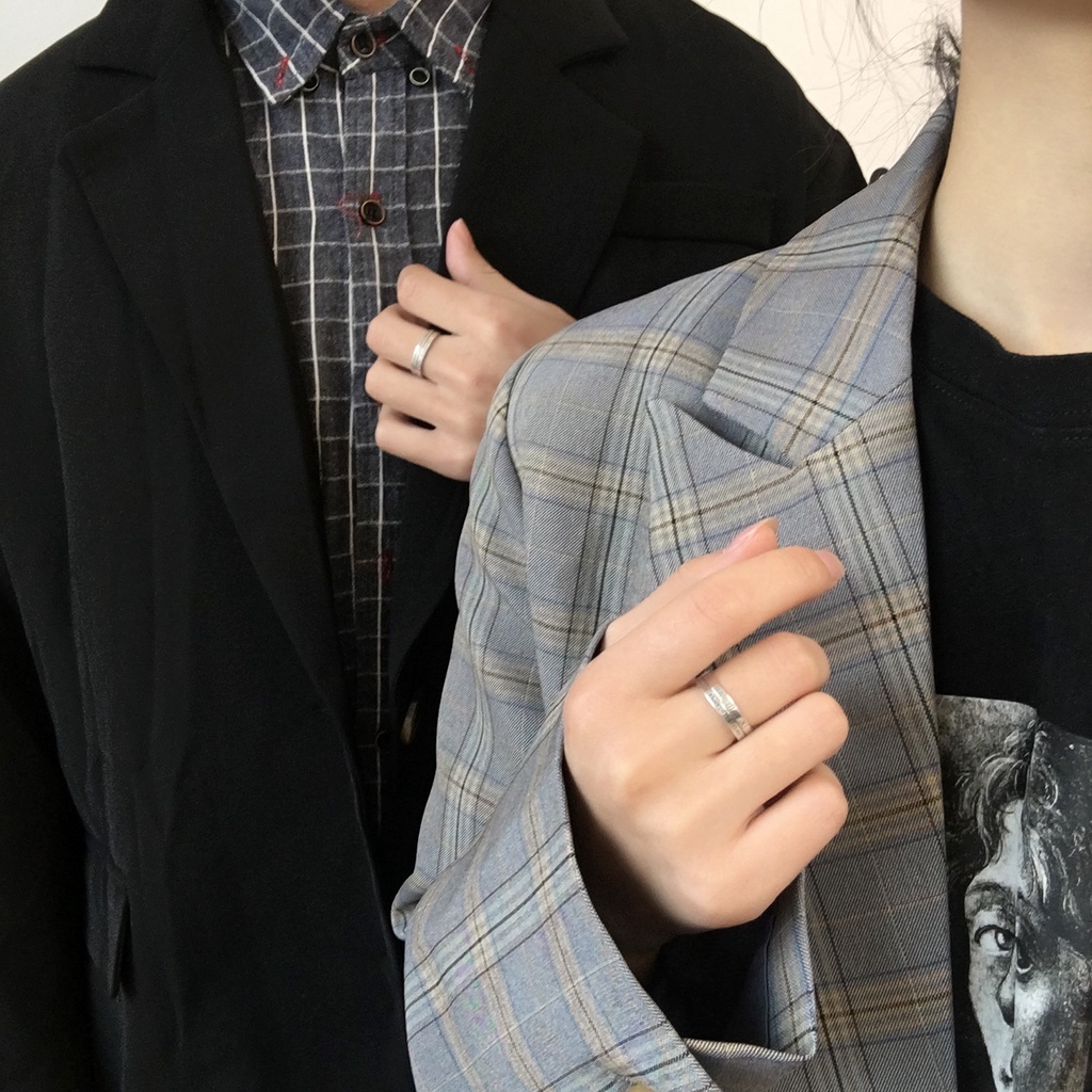 Nhẫn unisex họa tiết la mã cho nam nữ, nhẫn cặp đôi mạ bạc 925 - BROO official