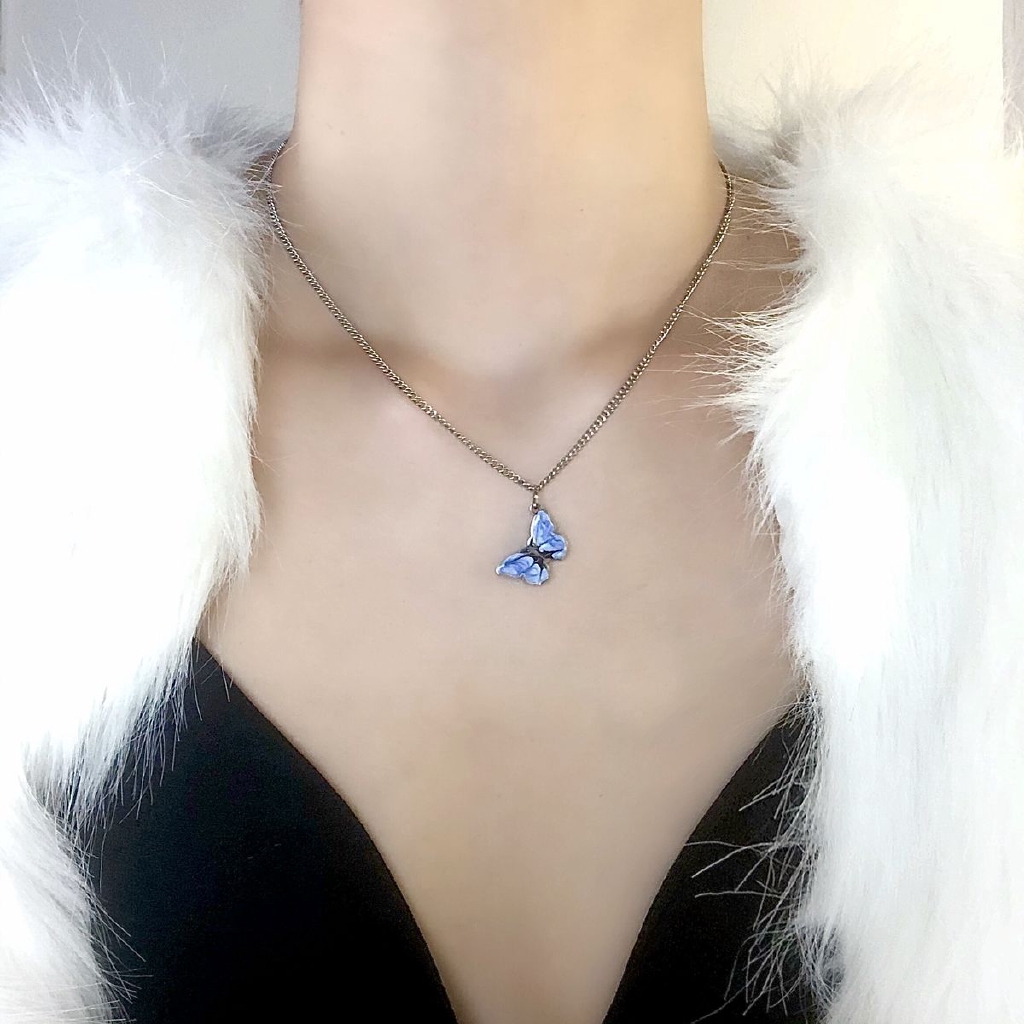 Vòng Cổ Gắn Mặt Hình Bướm Cá Tính Phong Cách Hip-Hop