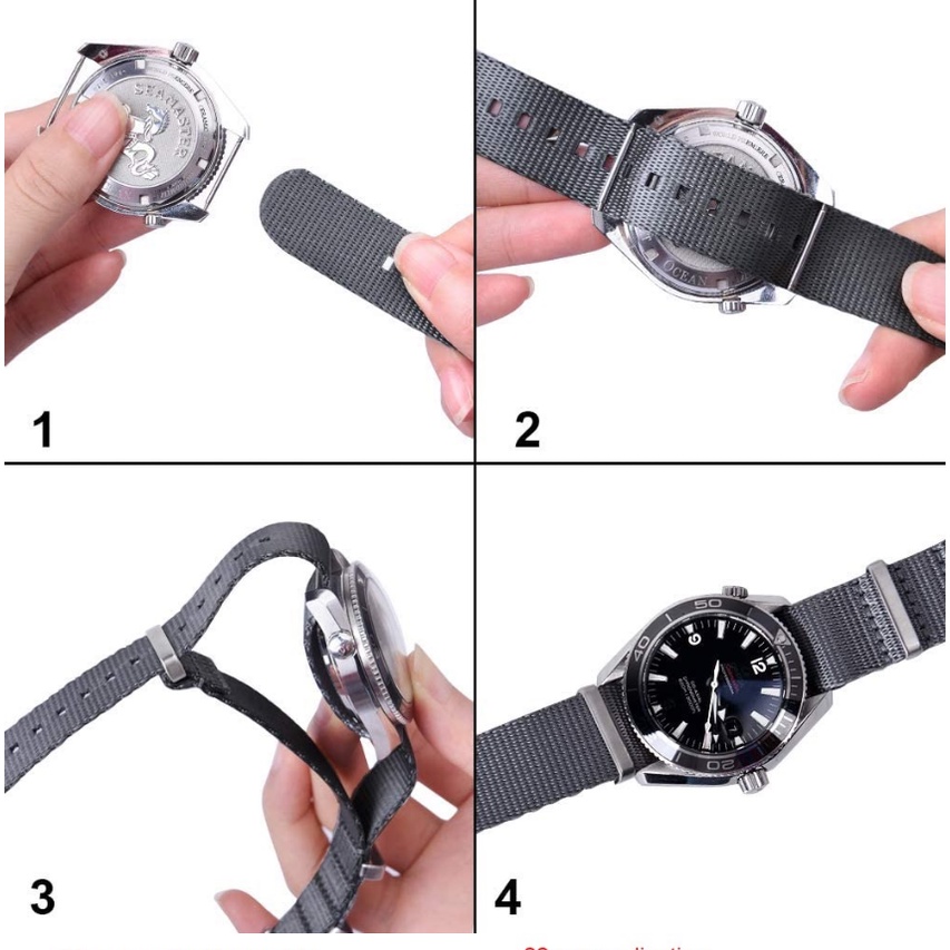Dây Đeo Đồng Hồ Bằng Nylon Co Giãn Cao Cấp 20mm 22mm