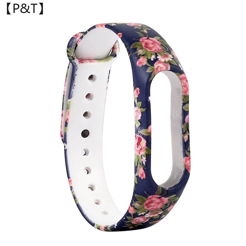 【P&amp;T】(Dây đồng hồ)9 Colors Wrist Strap for Xiaomi Mi Band 2 Silicone Replacement Wrist Strap  Bangle WristBand