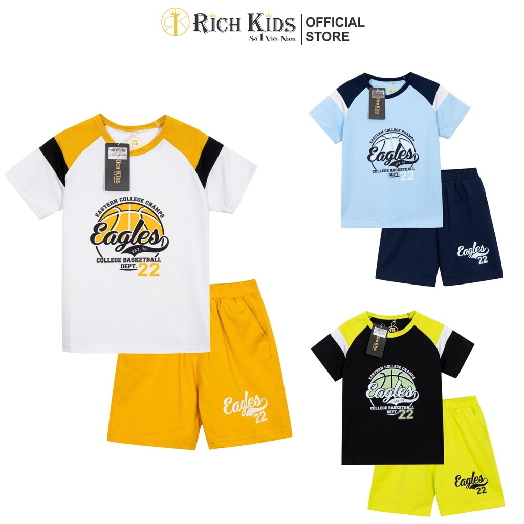 Đồ Bộ Cho Bé Vải 100%Cotton Co Giãn Thoáng Mát, Thấm Hut Mồ Hôi - Richkids