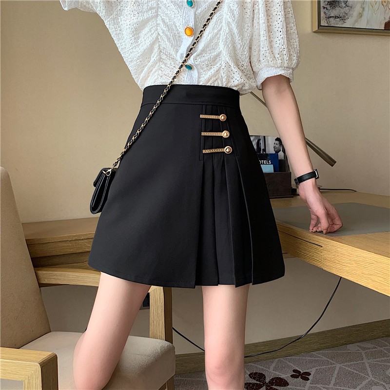 [Mã WASKT304 giảm 15% tối đa 30K đơn 99K] LEEVA - Chân váy xếp ly phối nút cá tính CV010 | BigBuy360 - bigbuy360.vn