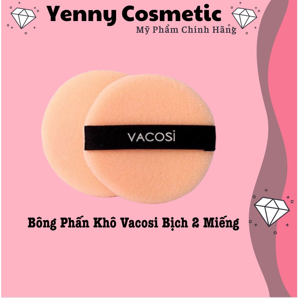 Bông Phấn Vacosi - BP01 - Khô Tròn Nhỏ Bịch 2 Miếng